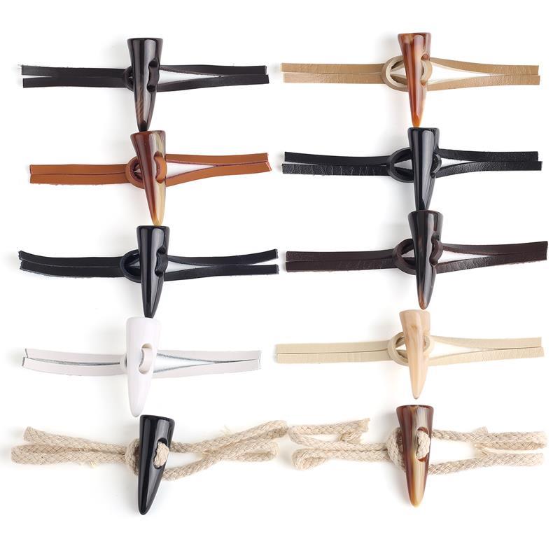 【羊羊】带绳角扣子呢子大衣皮绳对扣男女对扣搭扣装饰橄榄纽扣