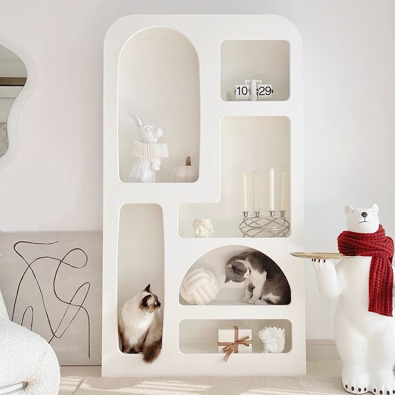 法式柜子玄关洞穴柜ins风客厅置物柜北欧简约展示装饰柜奶油系