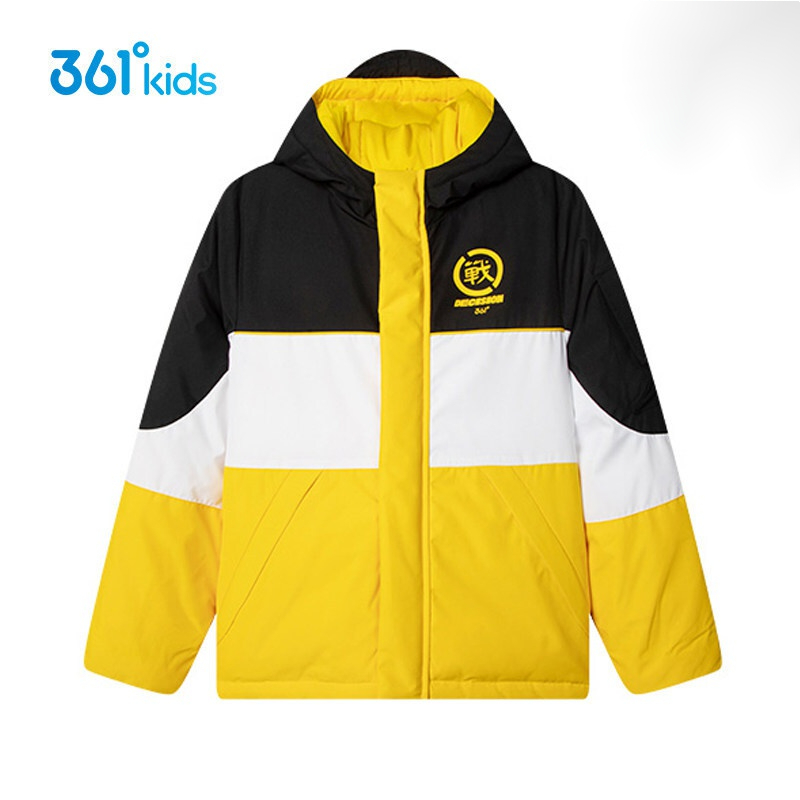361°冬季款儿童羽绒服男童短款加厚连帽上衣中大童鸭绒羽绒外套