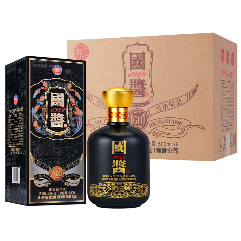 美人亭国酱1949黑53度500ml*6瓶整箱礼盒装53度500