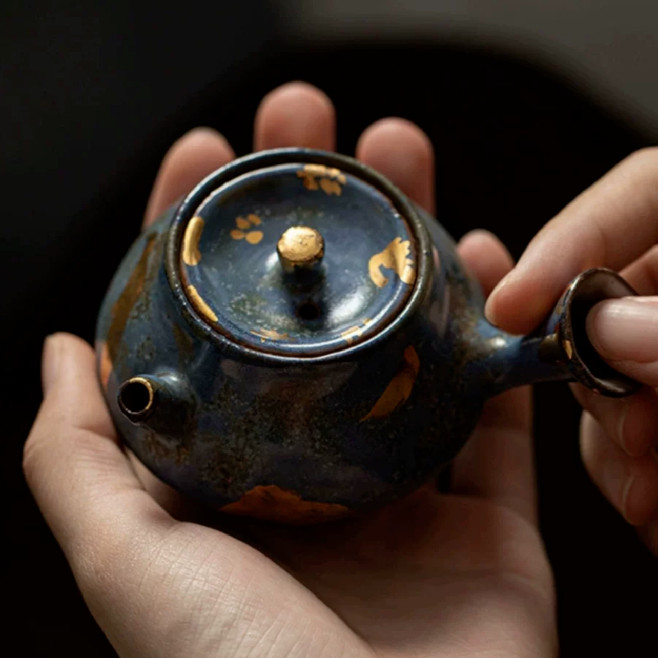 【得闲一日】设计师联名款日式侧把壶一壶三杯礼盒功夫茶具陶瓷茶壶