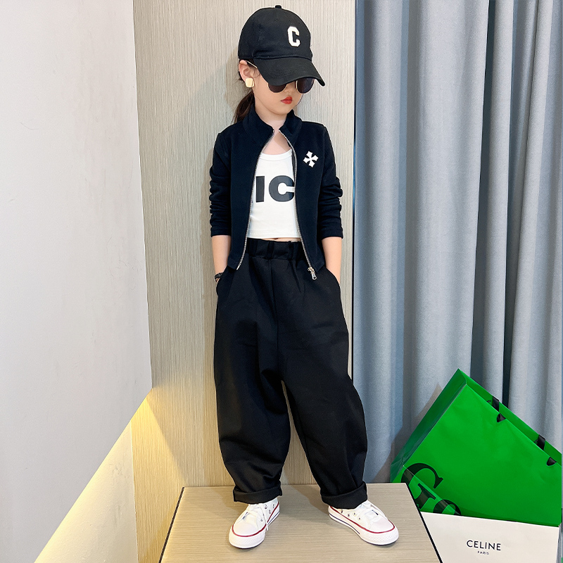 女童炸街款灯笼裤春秋装新款时髦洋气儿童韩版宽松哈伦裤休闲长裤