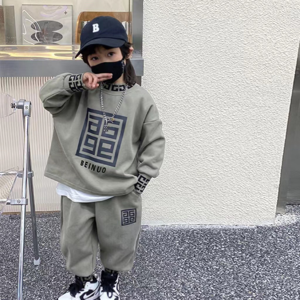 儿童春款韩版套装新款两件套男女宝宝卫衣+裤子休闲洋气百搭1-9岁