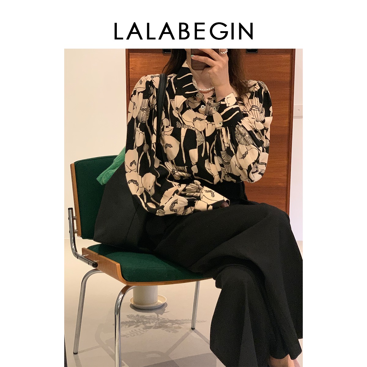 La La Begin黑美人-高定限量花瓣衬衫