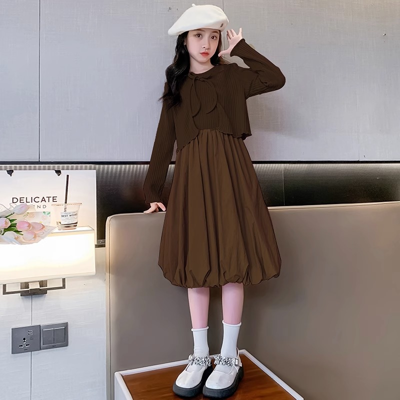 女童连衣裙秋装2023新款洋气儿童韩版女孩秋季中大童长袖公主裙子