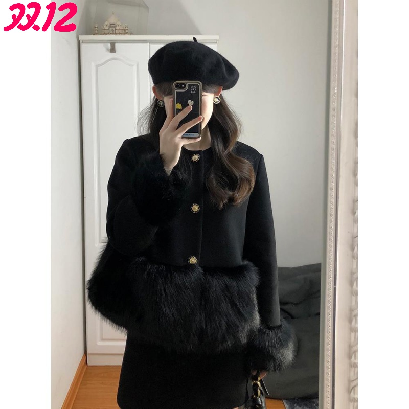 小香风毛呢过年套装裙高级感小洋装气质名媛韩剧职业两件套女秋冬