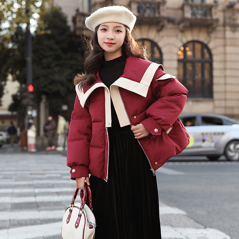 女童冬装棉服2023新款中大儿童面包服加厚手塞棉衣小女孩冬季棉袄