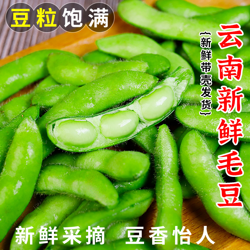 言片光新鲜嫩毛豆农家现摘带壳生毛豆角青大豆当季蔬菜整箱3/5斤