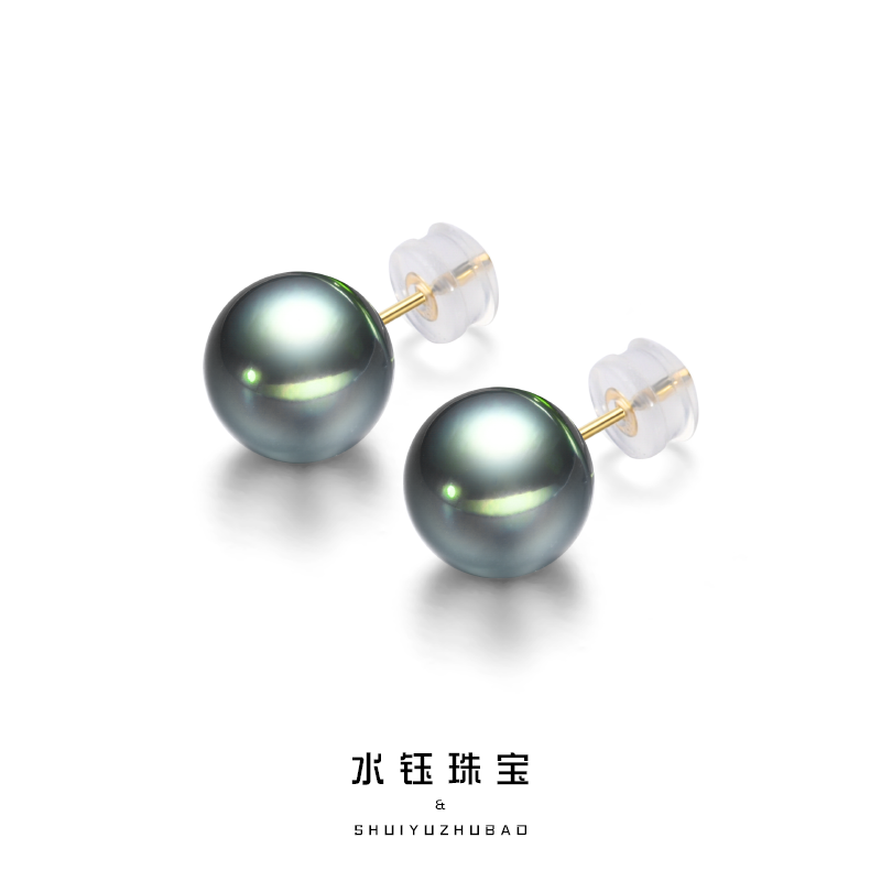 925银耳饰  海水孔雀绿 素针耳钉时尚气质高级感珠宝百搭ZH12484