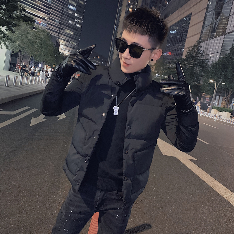 冬款时尚社会小伙韩版帅气棉衣加厚青年短款立领修身棉服潮男外套