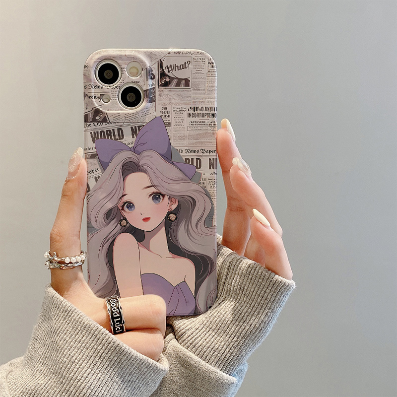 紫衣女孩苹果13手机壳苹果/华为/OPPO/VIVO/小米全包防摔菲林壳