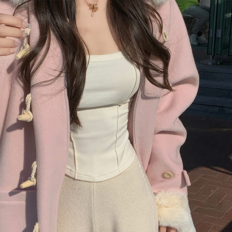 打底衫女秋冬款方领鱼骨德绒基础打底衣女长袖内搭修身柔软贴身