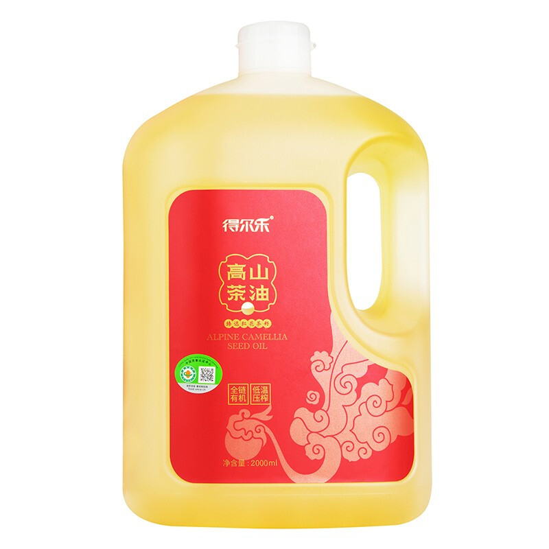 得尔乐茶油 有机高山红花 山茶油2L有机油茶籽油 低温冷榨食用油