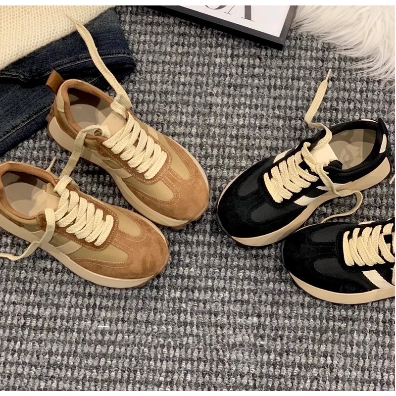 回力瑞美拉德拼色运动阿甘鞋女2023秋季新款百搭休闲轻便厚底老爹
