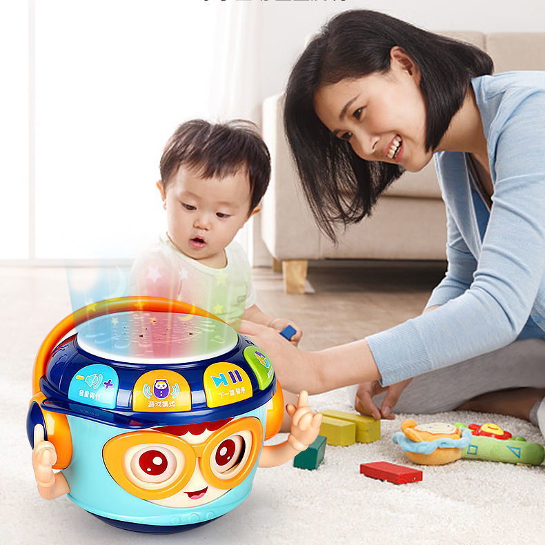 不倒翁手拍鼓婴儿玩具6个月以上益智早教0一1岁宝宝拍拍鼓音乐