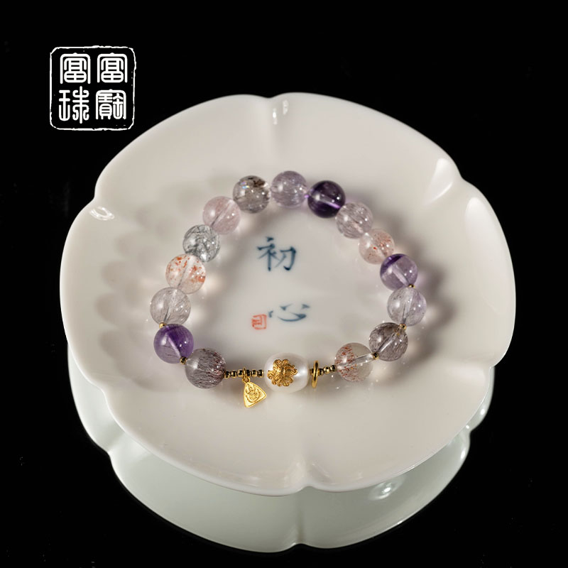 【九欢】富富珠宝 水晶18k金气质手串（天然珠宝多样性发）