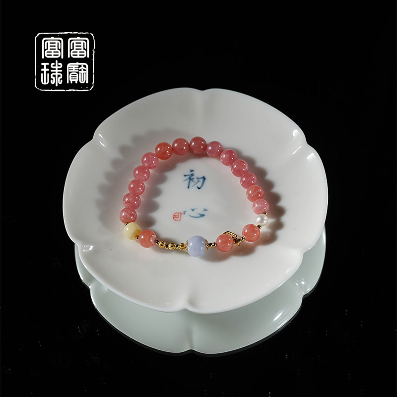 【亦朵】富富珠宝 蜜蜡+红纹石18k金时尚手串（天然珠宝多样性发）