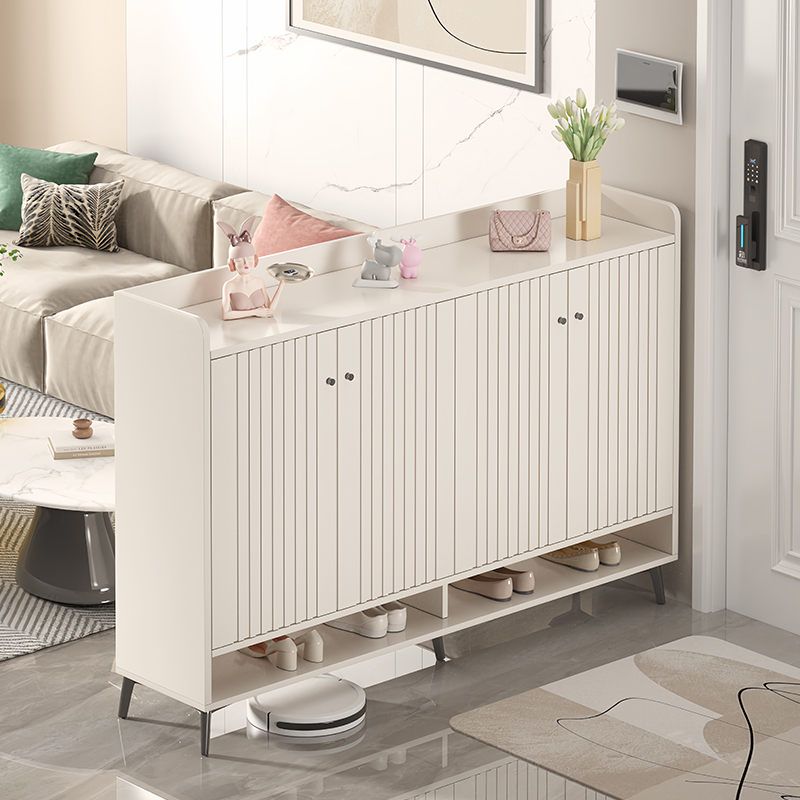 法式奶油风鞋柜家用门口入户白色玄关柜客厅储物柜省空间柜子鞋架