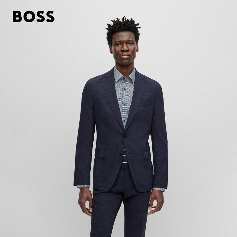 BOSS雨果博斯男士2023秋季新款弹力面料修身版型时尚西装50497193