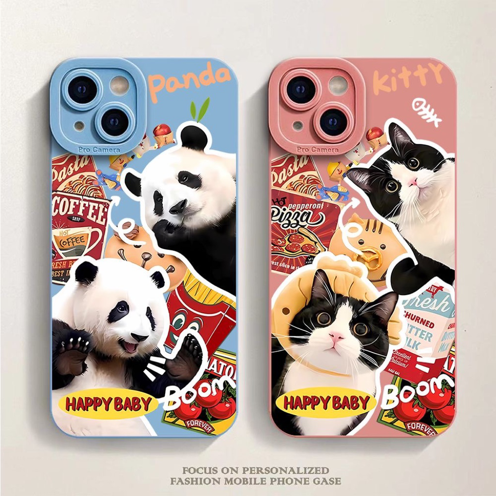 呐喊熊猫适用iphone15/14/12/11/xr手机壳苹果13华为vivo小米oppo