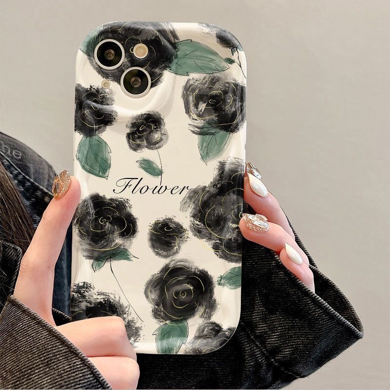 绿叶玫瑰适用iphone15/14/12/11/xr手机壳苹果13华为vivo小米oppo