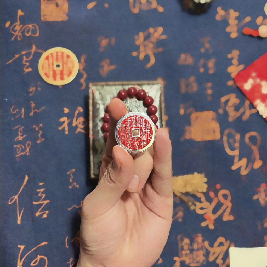 925银【已開49天)】3.0满砂山贵花前挂饰手工饰品中式车