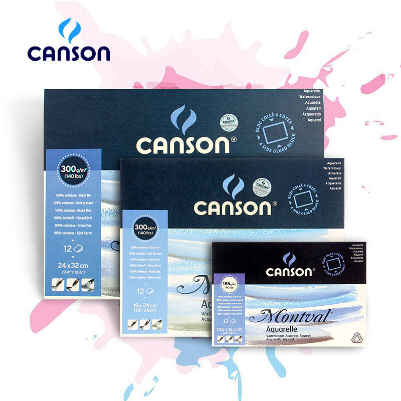 康颂梦法儿水彩本 四面封胶 水溶彩铅固体水彩颜料本 300g水彩纸
