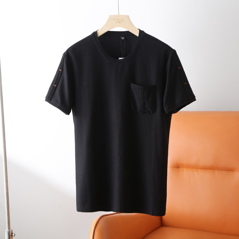 夏季男士带口袋纯色棉质百搭休闲T恤ZJ0120-1742-S1