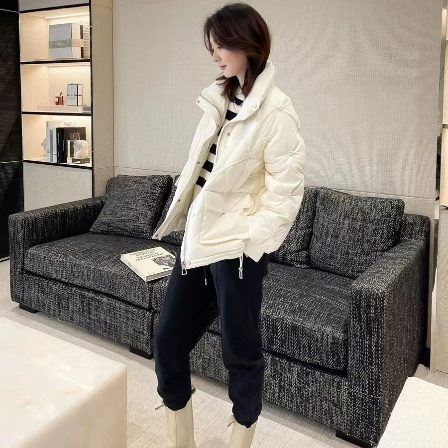 立领拉链设计感羽绒服-350