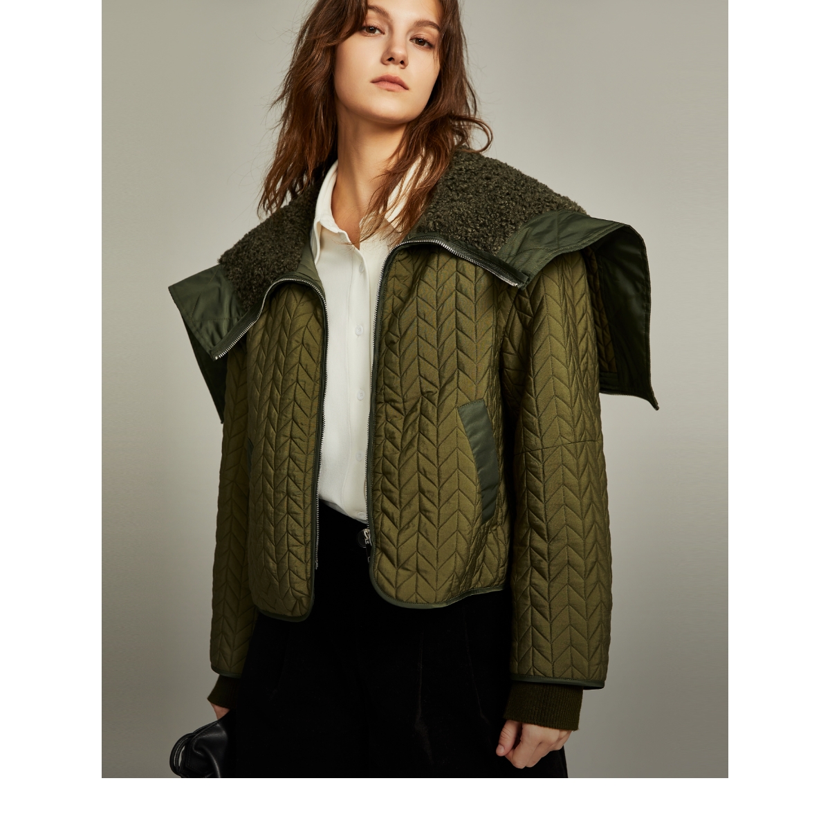 【丫头baby专属】大翻领秋冬棉服外套2023冬季新款保暖上衣EF36275