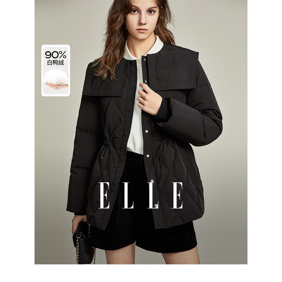 【丫头baby专属】百搭收腰羽绒服23秋冬新款保暖小个子外套EY35891