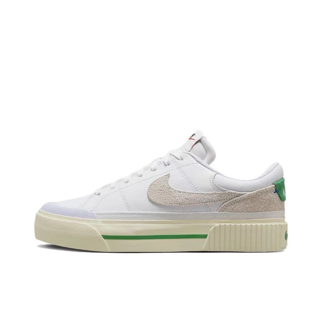 耐克/Nike Court Legacy Lit 女鞋白绿时尚休闲板鞋 FJ5483-100