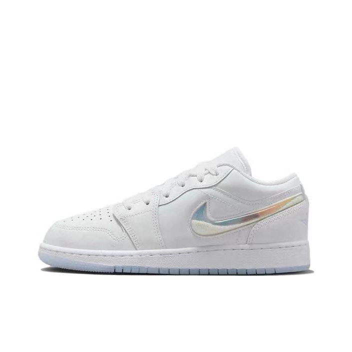 耐克/Nike Air Jordan 1 Low GS 女款减震白色板鞋 FQ9112-100