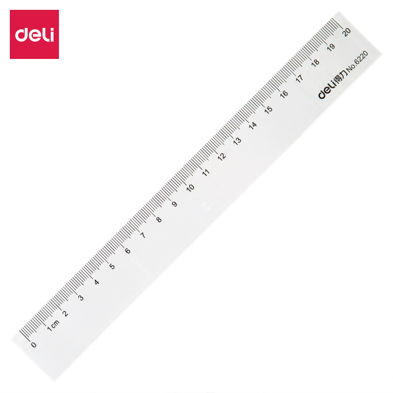 Deli/得力【5把高透明塑料20/30/40cm直尺】小学生办公耐磨带刻度