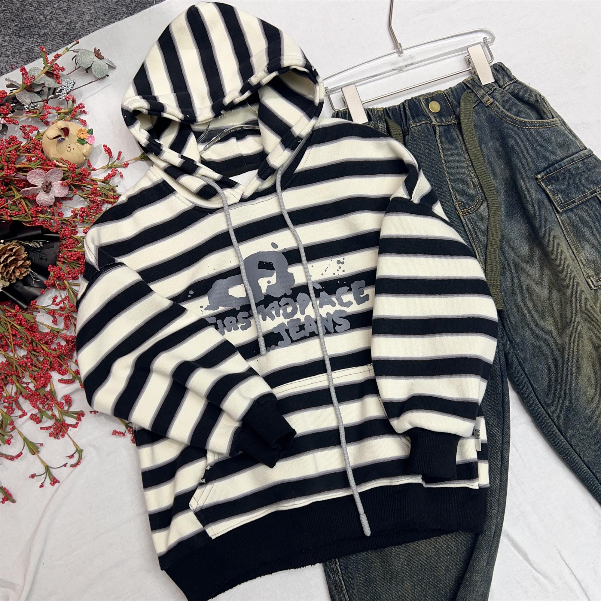 【潮牌卫衣】中大童连帽卫衣2023秋季新长袖套头宽松百搭上衣235103