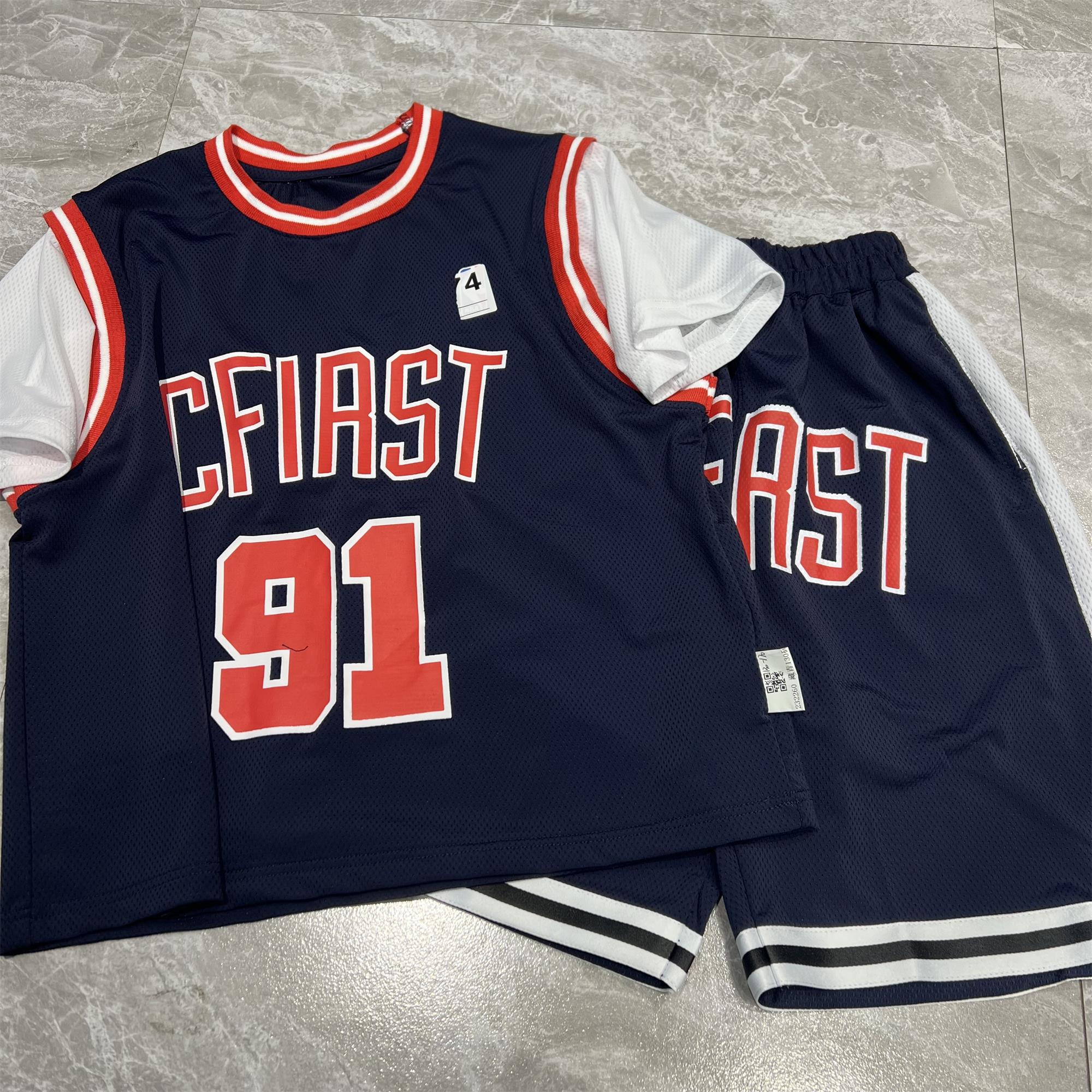 【潮牌套装】夏季2023新款中大童球服套装上衣+短裤232260