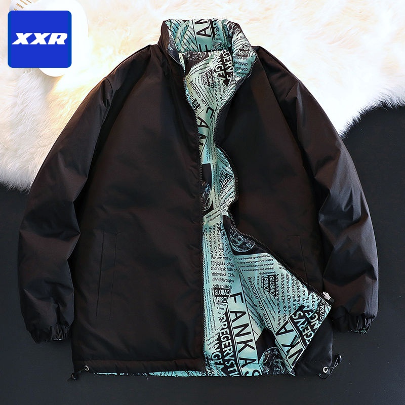 冬季新款立领保暖休闲港风棉服防寒棉袄宽松潮流百搭两面穿棉衣