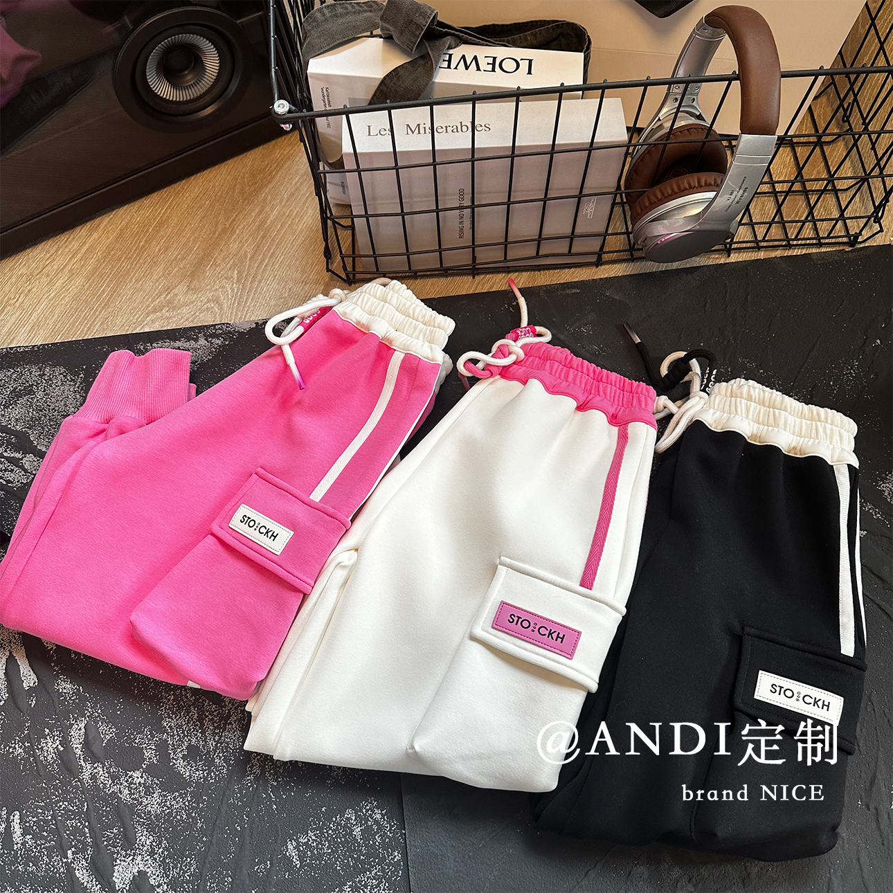 〖ANDI〗订制秋季2023新款中大童洋气工装口袋裤束脚裤1235