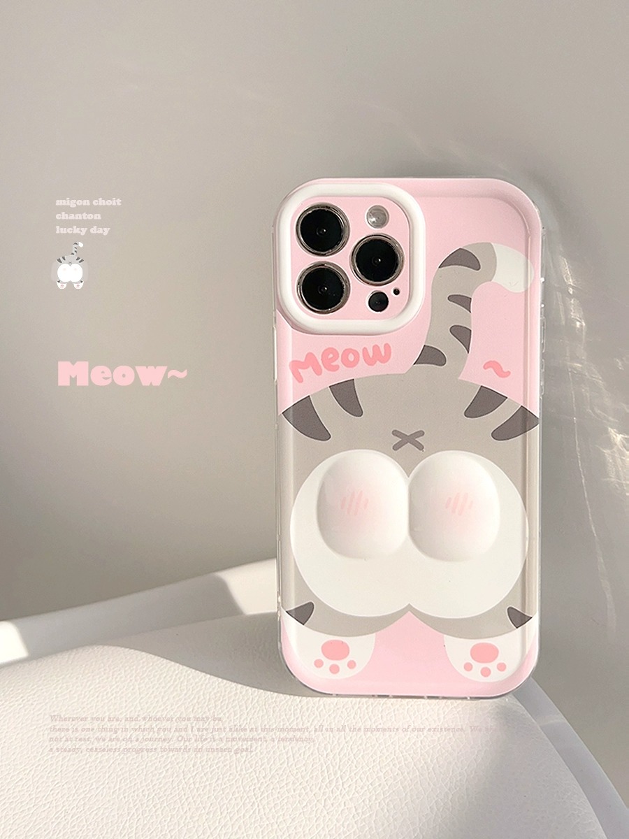 少女ins可爱猫咪适用于15promax新款iphone14防摔12/13全包手机壳