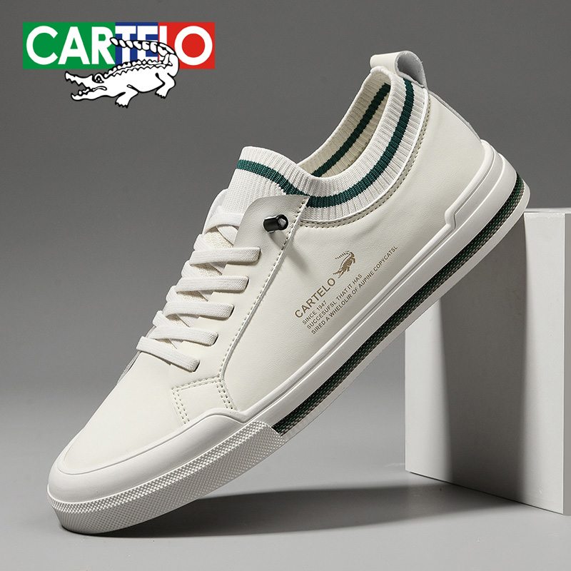 CARTELO/卡帝乐鳄鱼男士休闲板鞋冬季透气潮流一脚蹬懒人鞋EY7349