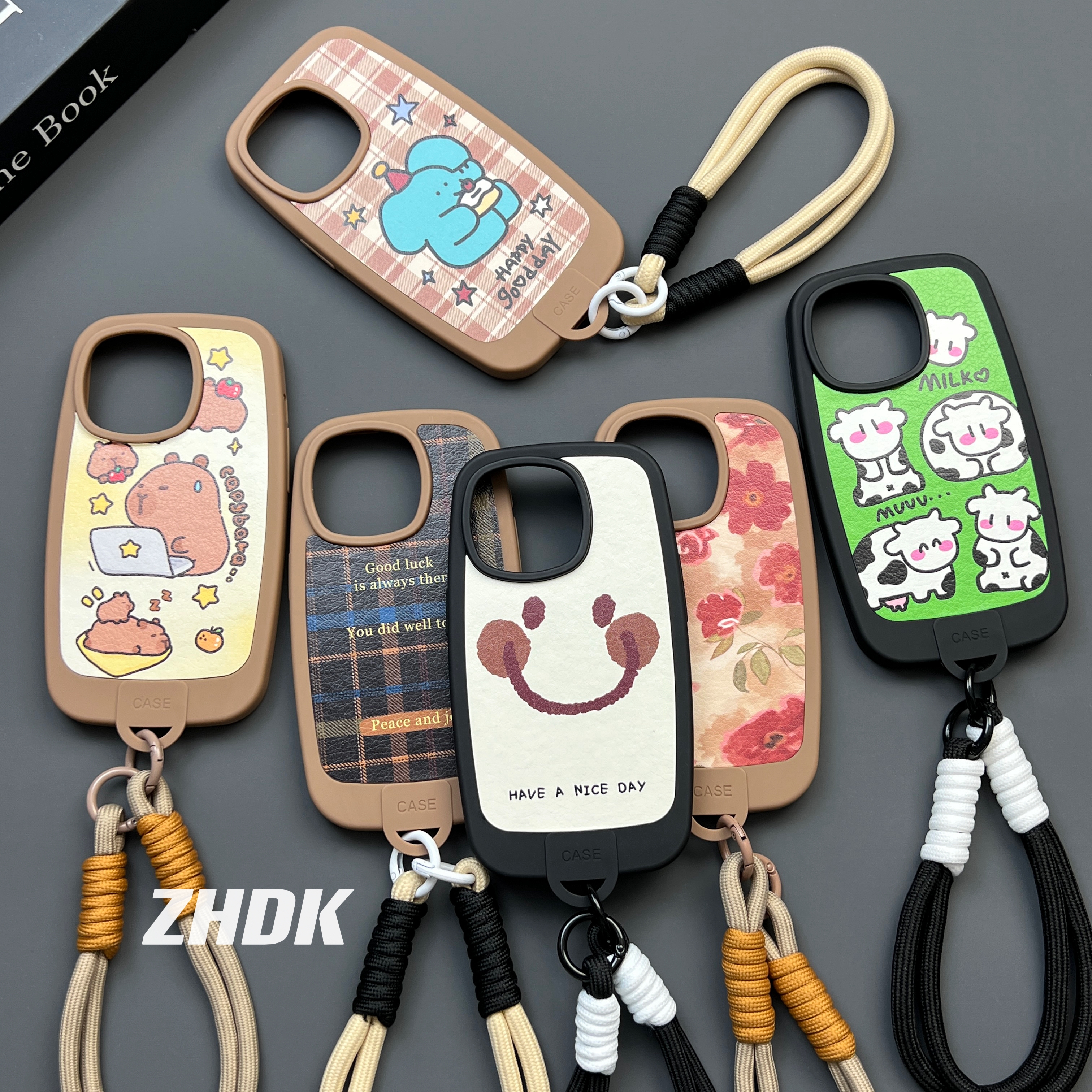 软壳美拉德高级感适用iphone15promax苹果手机壳14复古短绳13/12
