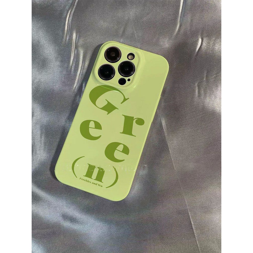 网红款苹果14pro菲林手机壳绿色心情iphone13pro max亚克力菲林壳