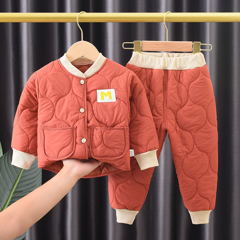秋冬新款儿童棉服套装男女宝宝棉衣棉裤家具户外两件套中小童睡衣