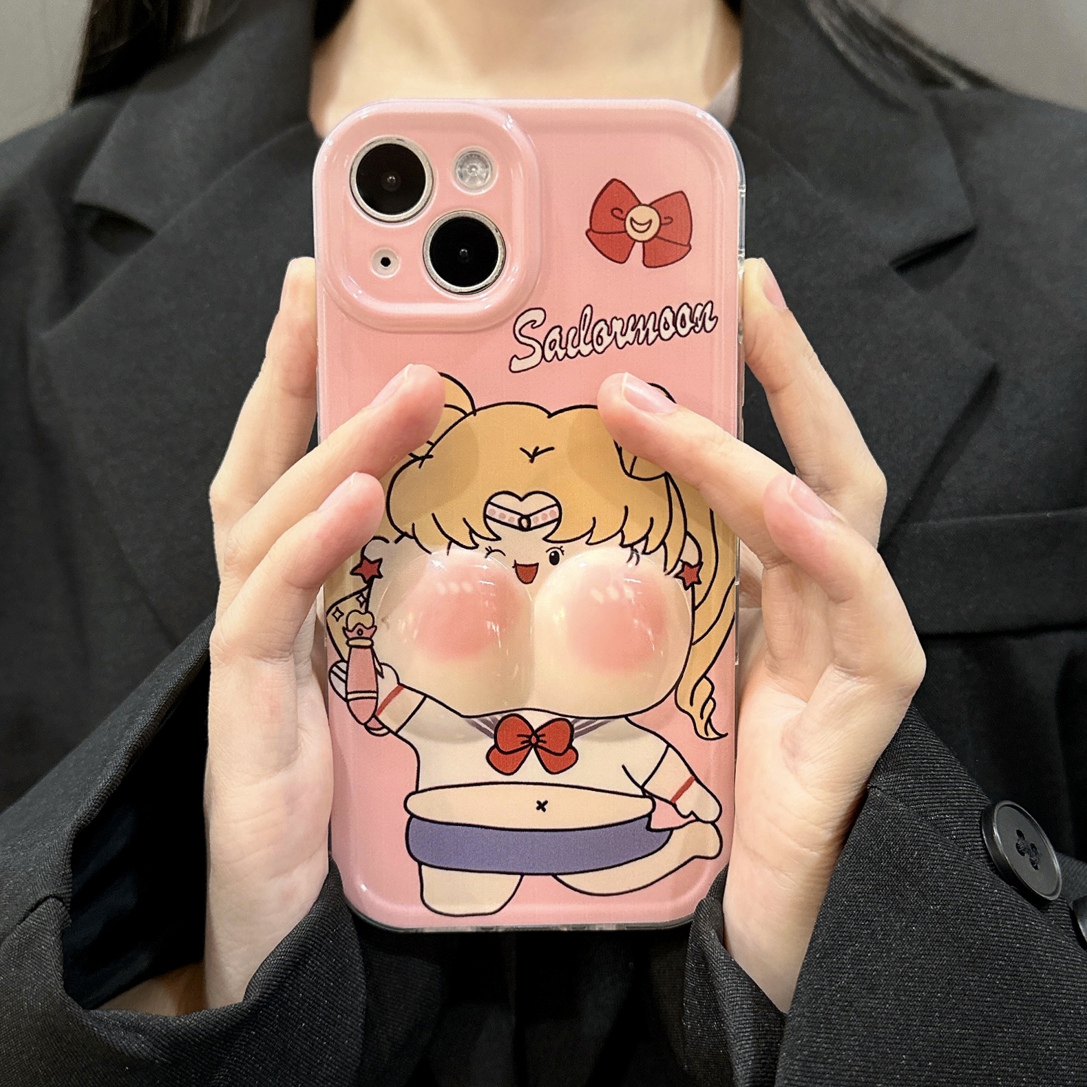 胖版美少女适用苹果14手机壳iPhone13全包软壳14promax/11/防摔12