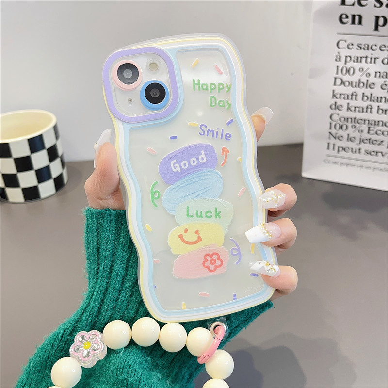 适用于苹果华为OPPO/VIVO小米波浪纹笑脸颜料iPhone14pomax手机壳