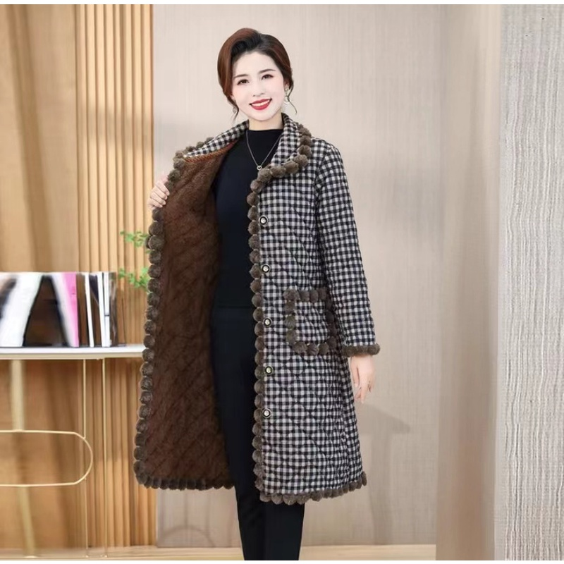 [李生严选】S001-秋冬季新款加绒加厚保暖时尚洋气妈妈装棉服