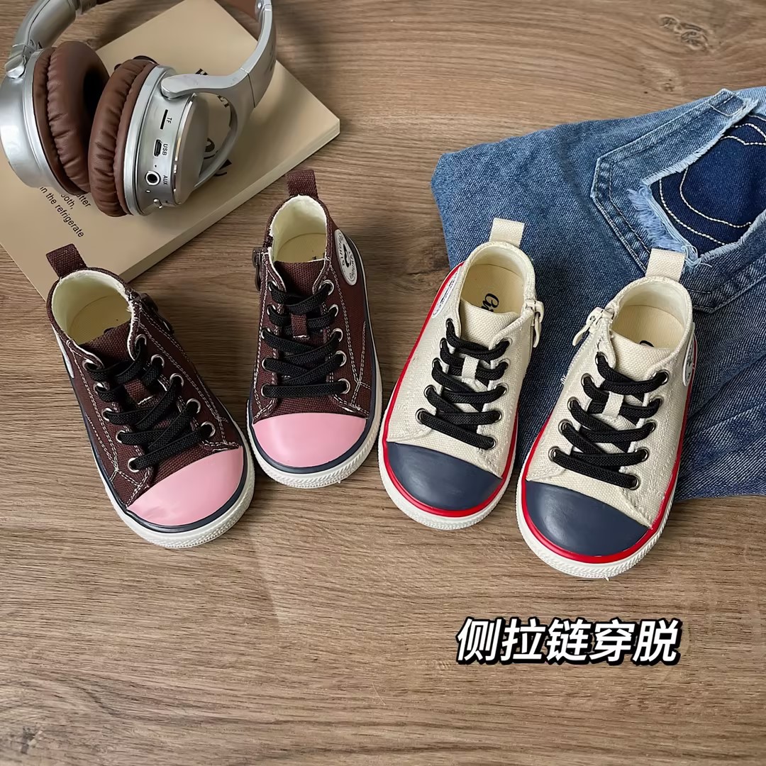 小鱼家【拼色帆布】百搭软底潮流学生经典时尚百搭耐磨学步鞋8851