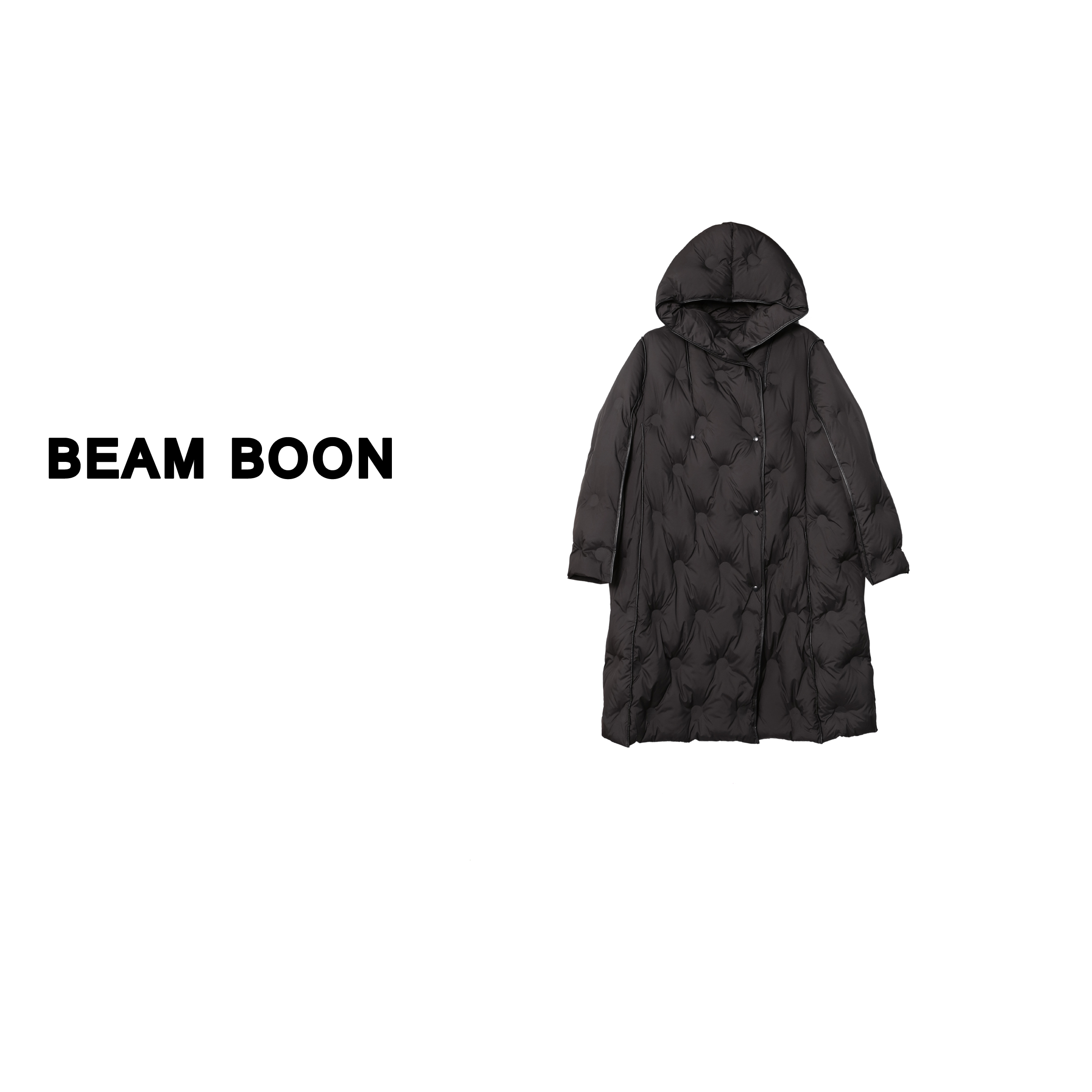 Beam Boon | JN家极简风格 廓形连帽加厚过膝羽绒服秋冬保暖时尚