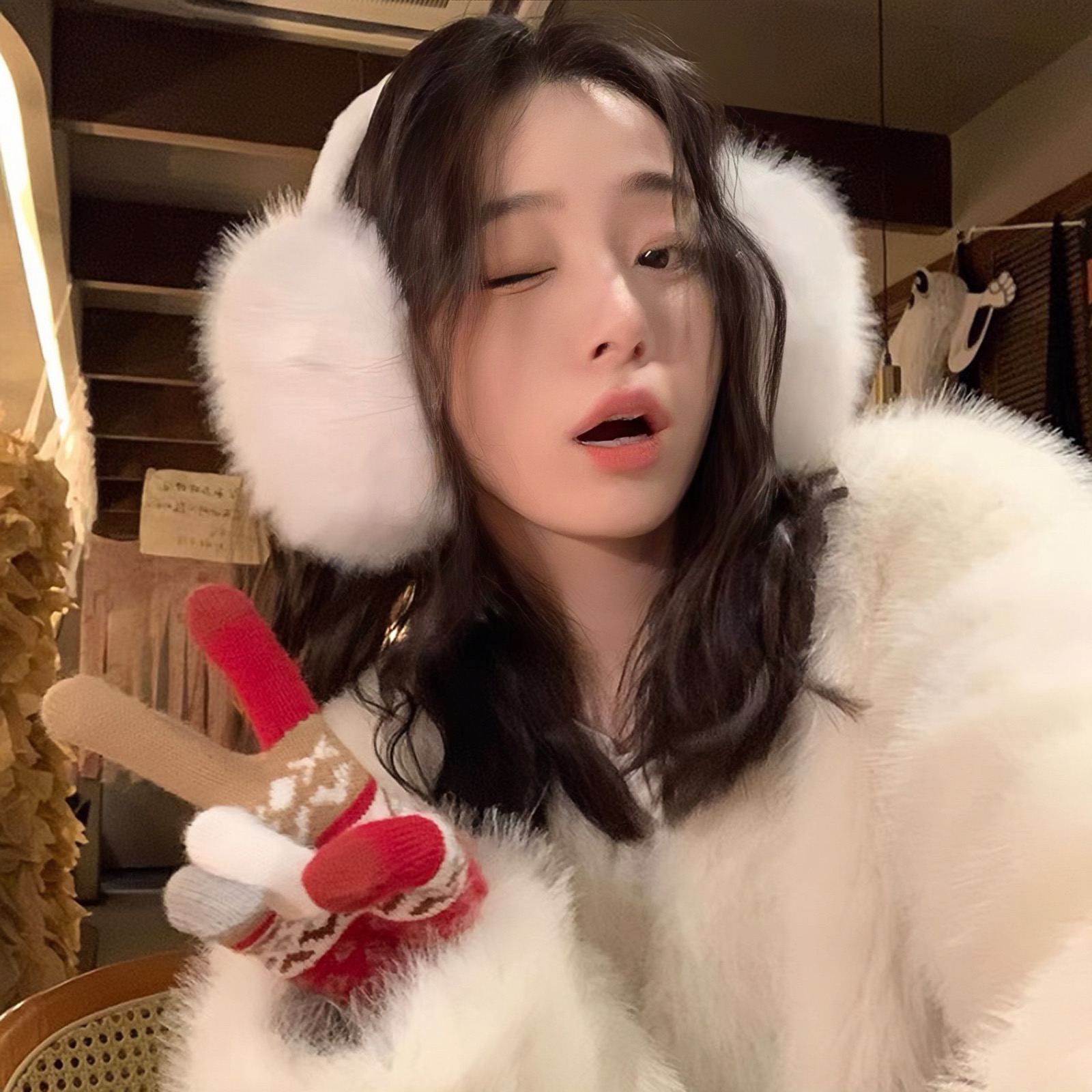 毛绒耳罩女冬季可爱白色保暖防风耳捂耳包护耳帽百搭学生骑行耳套