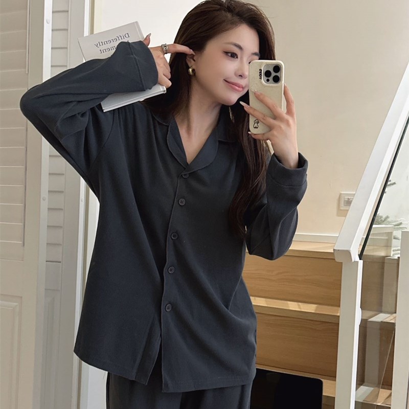 高档韩国绒春秋睡衣女冬长袖网红爆款2023新款可外穿高颜值家居服